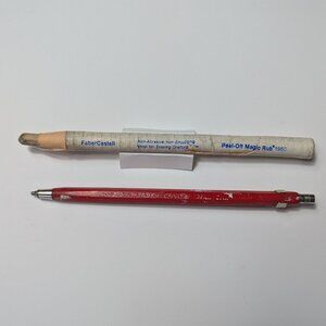 Vintage 60s Faber Castell Drafting Peel Off Magic Rub Eraser & Sure Grip Pencil